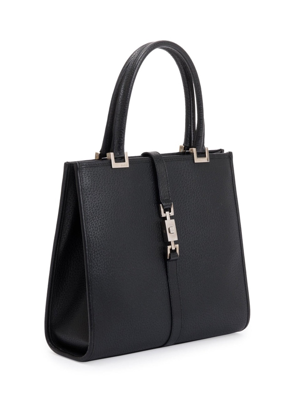 GUCCI Jackie Classic Black Leather Top-Handle Tote
